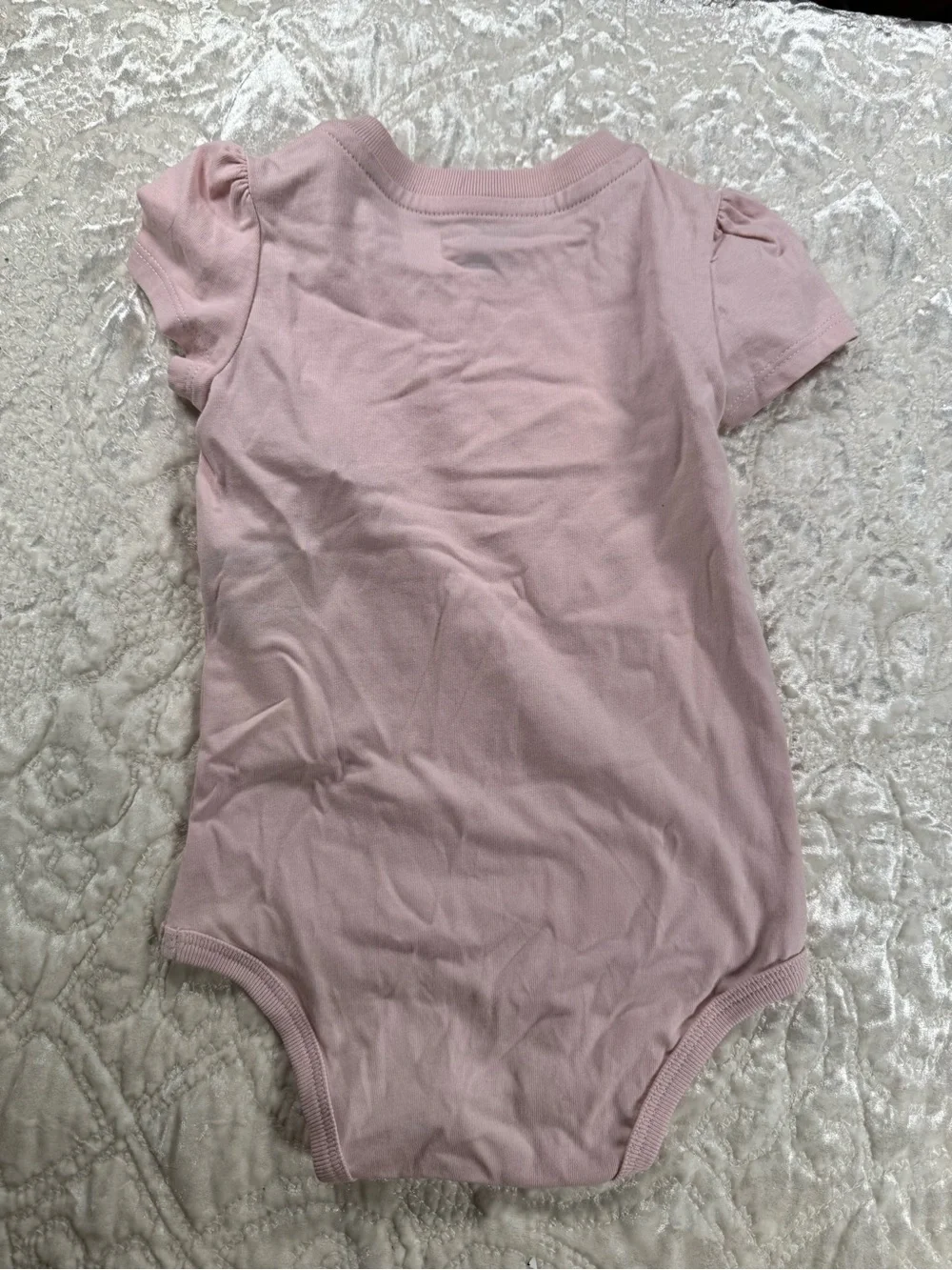 NWT Ralph Lauren Baby Pink Puff Sleeve One-Piece Bodysuit